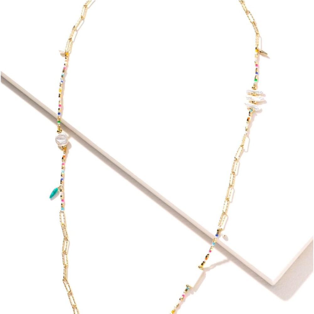 :: Stella & Dot Vibrant Modern Bohemian Mixed Metal chain necklace - Picture 3 of 4